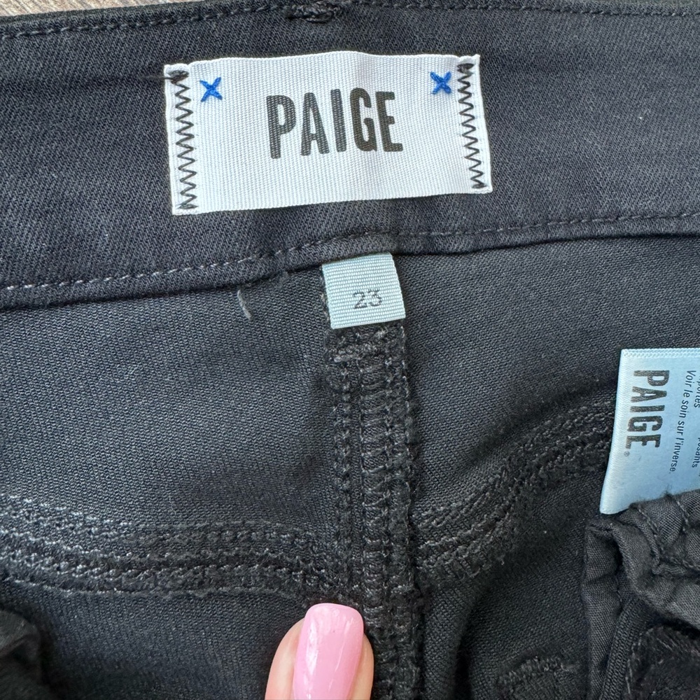 PAIGE size 23 wide leg black denim